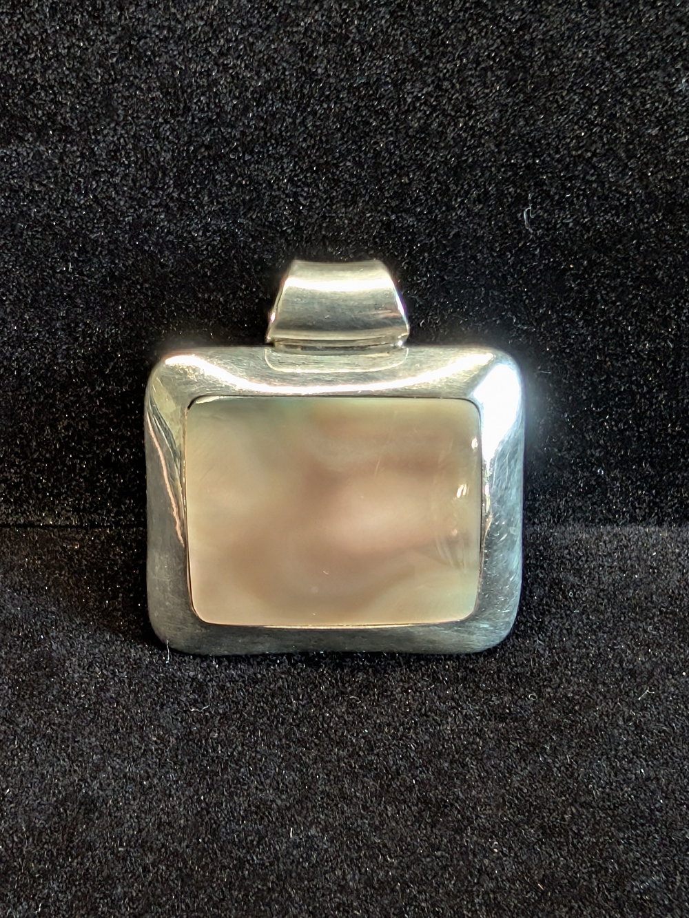 950 Silver Mother of Pearl Modernist Statement Pendant